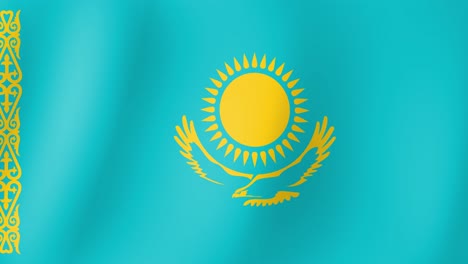 Animación-De-La-Bandera-De-Kazajstán-Ondeando-En-El-Viento.
