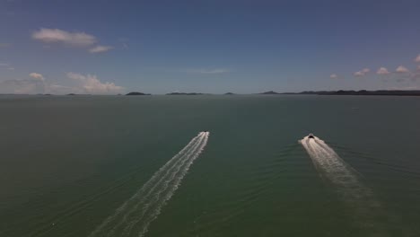 Overhead-aerial-following-clip-of-two-boats-in-remote-northern-Australia