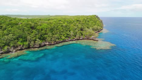 Cinematic-drone-flight-around-remote-island-in-Fiji