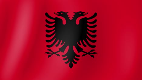 Animación-De-La-Bandera-De-Albania-Ondeando-En-El-Viento.