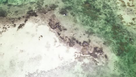 Luftaufnahme-Nach-Oben-Zeigt-Atemberaubende-Feuchtgebiete-Im-Los-Roques-Archipel,-Nationalpark