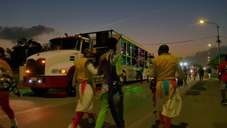 Staging-area-for-Carnival-performers-at-sunset-with-beautiful-partying-music-in-semi-truck