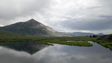 4k-Drone-Aerial-Footage-over-Peanut-Lake-in-Crested-Butte-Colorado-Rocky-Mountains-in-Summer