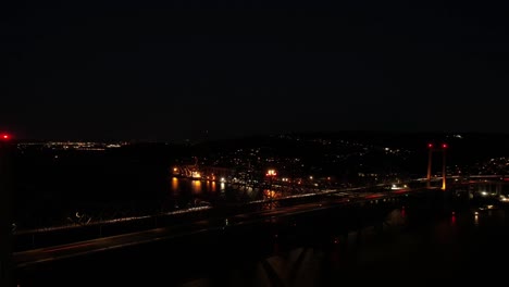 Melbourne-Australien-Brücke-Nacht-Zeitraffer-Von-Drohne