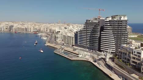 An-aerial-view-of-the-resort-town-of-Sliema-in-Malta-on-a-sunny-morning