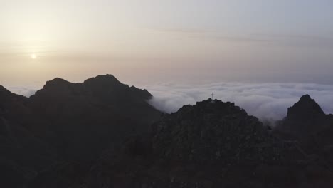 Drone-footage-of-beautiful-mountain-peak