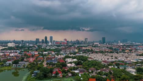 A-Timelapse-of-the-a-cloudy-day-in-Pakkret-Thailand,-a-smaller-suburb-outside-of-Bangkok