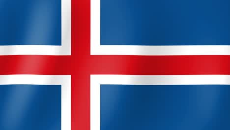 Animación-De-La-Bandera-De-Islandia-Ondeando-Al-Viento.