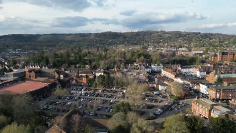 Aerial-sweep-over-Reigate-town-showcases-its-charm-and-vibrant-community-from-above