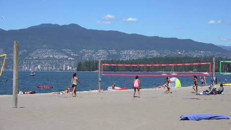 Beachvolleyball-In-Vancouver,-Kanada