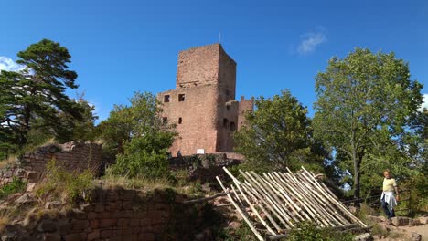 Ruins-of-The-Three-Castles-of-Eguisheim-on-a-Sunny-Day-in-Autumn