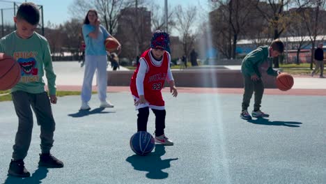 Outdoor-basketball-kids-training