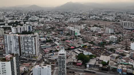 Drone-aerial-footage-of-Lima-the-capital-city-of-Peru-in-south-america-Mireflores-barranca