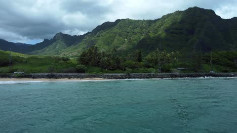 Vistas-Aéreas-De-La-Costa-De-Oahu,-Hawai