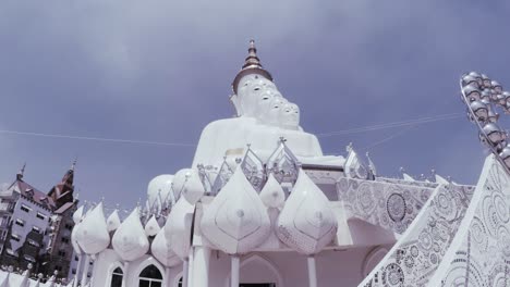 Tall-unique-white-Budha-statue-Phetchabun,-Thailand