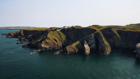 United-Kingdom-from-Above:-The-Rugged-Coastline-and-Cliffs-of-Scotland-Revealed-Over-Seabird-Nature-Reserve-and-St-Abbs-Lighthouse