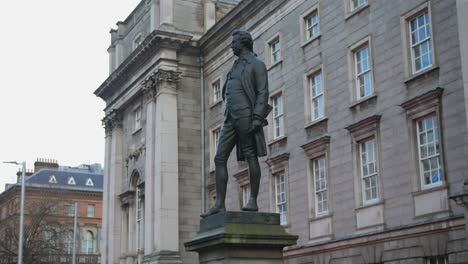 Edmund-Burke-Statue-In-Front-Of-Trinity-College-Dublin-In-Dublin,-Ireland