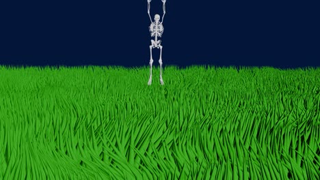 Skeleton-hanging-on--screen-.-animation-
