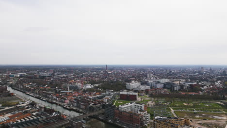 Vista-Panorámica-Aérea-De-La-Ciudad-De-Gante-En-Bélgica