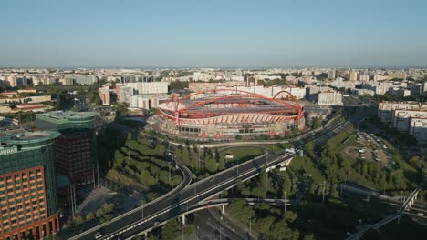 Benfica-Stadium---Estádio-da-Luz---Drone-shot,-Lisbon,-Portugal