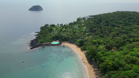 Aerial-view-from-Santana-Beach,-in-São-Tome-and-Principe,-Africa