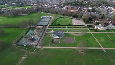 Overhead-Shot-of-Reigate-Priory-Park's-Tennis-and-Playground-Areas
