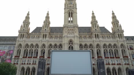 Zoom-In-on-Movie-Screen-Placed-on-The-Vienna-City-Hall-during-Film-Festival-Month-in-Vienna
