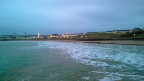 Aerial-shot-of-Portrush-West-Strand-beach