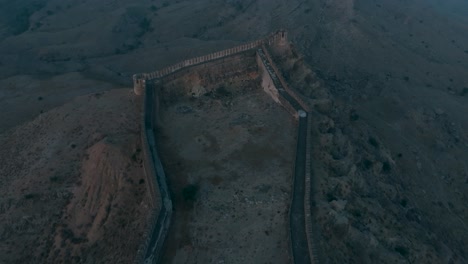 Aerial-Overhead-View-Of-Ranikot-Fort-In-Sindh