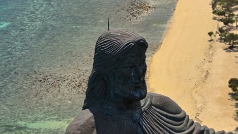 Kap-Fatucama,-Dili,-Osttimor---Cristo-Rei-Von-Dili-Statue---Mittlere-Nahaufnahme