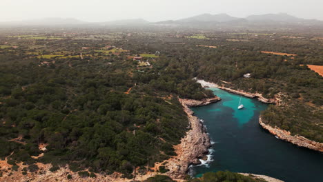 Aerial-view-of-pristine-Cala-Sa-Nau-cove-in-Mallorca