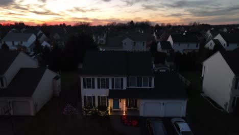 Sunset-over-American-neighborhood