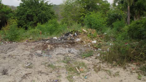 Basurero-Quemado-Con-árboles-Verdes-En-El-Fondo