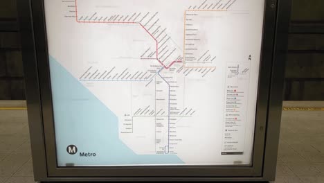 Pan-up-of-the-Los-Angeles-metro-map-inside-a-subway-station