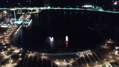 Establishing-Shots-best-blur-shot-dawn-camera-showing-many-different-types-of-colorful-fountain-show-and-many-people-watching