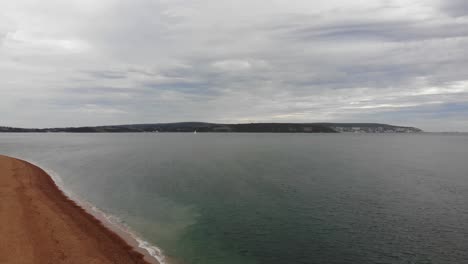 Aerial-Rising-Shot-From-Coastline-Walkway-At-Hurst-Point-Looking-Out-To-Milford-On-Sea