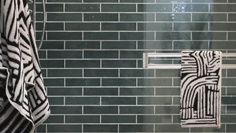 A-modern-luxury-shower-with-cool-green-reflective-tile