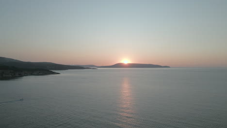 Drone-shot-of-sunrise-in-Greek-islands