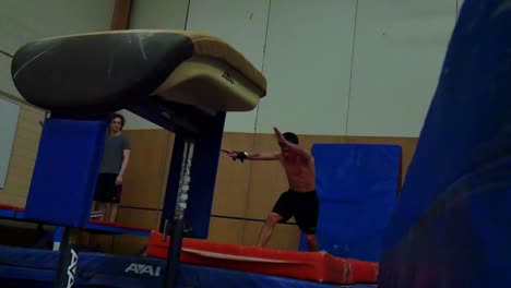 Gymnast-does-a-vault-routine