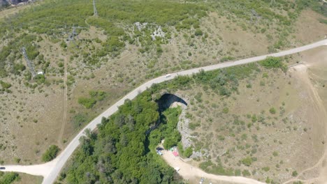 Road-Above-Prohodna-Cave-In-The-Iskar-Gorge-Near-Karlukovo-In-Lukovit,-Lovech-Province,-Bulgaria