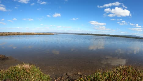 Natural-Moulting-Lagoon-in-Coles-Bay-during-sunny-day-with-moving-clouds