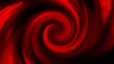Vortex-of-red-swirling-fluid-moving-slowly-on-black-background