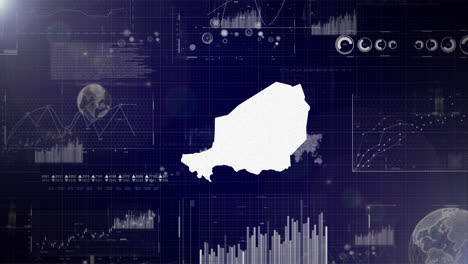 Niger-Country-Corporate-Background-With-Abstract-Elements-Of-Data-analysis-charts-I-Showcasing-Data-analysis-technological-Video-with-globe,Growth,Graphs,Statistic-Data-of-Niger-Country