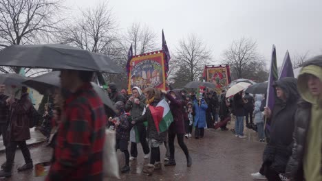 A-pro-Palestine-protest-in-rainy-Glasgow-Green
