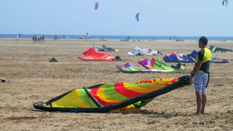 Windsurfer-Am-Strand-Von-Prasonisi,-Rhodos