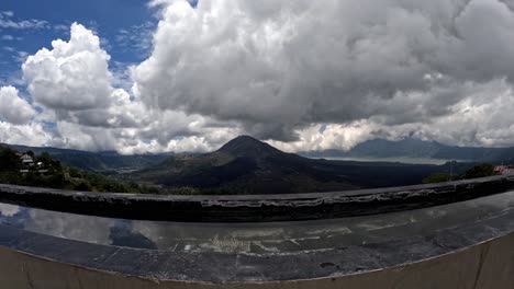 Clouds-Over-Mount-Batur-In-Bali,-Indonesia---Timelapse