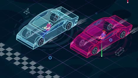 VR-Car-Racing-2d-flat-animation-4K