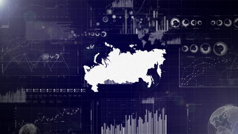 Russia-Country-Corporate-Background-With-Abstract-Elements-Of-Data-analysis-charts-I-Showcasing-Data-analysis-technological-Video-with-globe,Growth,Graphs,Statistic-Data-of-Russia-Country