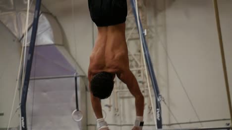 Gymnastics-tricks-on-the-high-bar