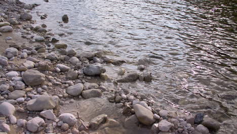 Rocky-riverbank-in-the-evening-sun